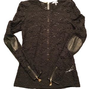 Juicy Couture Black Lace Top Size Medium